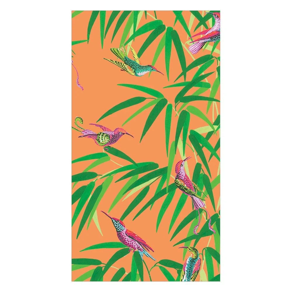 Birds in Paradise Paper Guest Towel Napkins in Orange - 15 Per Package