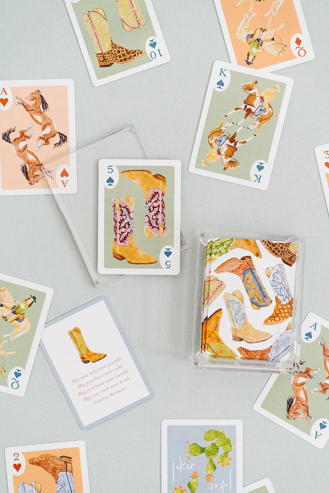 Boot Playing Cards with Acrylic Box