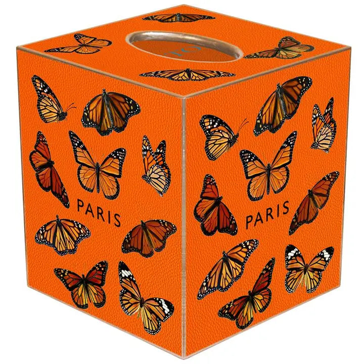 Paris Monarch Orange Tissue Box Cover
