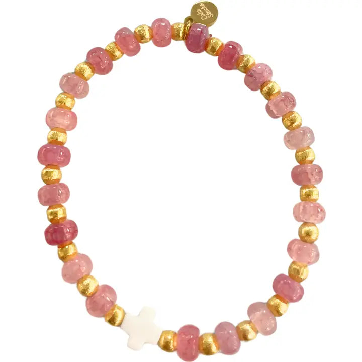 Pink Cross Bracelet