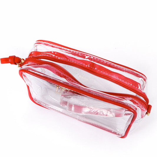BRIDGET CLEAR PURSE- RED
