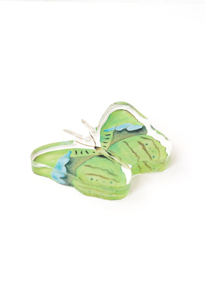 Green Butterfly Acrylic Art Block Small