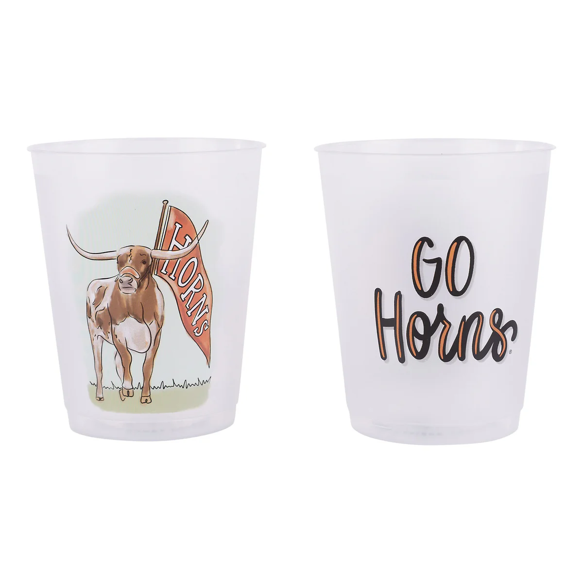 Texas Mascot Frosted Cups Set/8