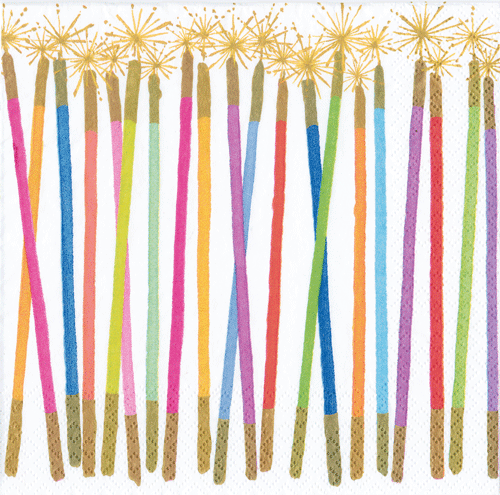 Party Candles Paper Cocktail Napkins - 20 Per Package