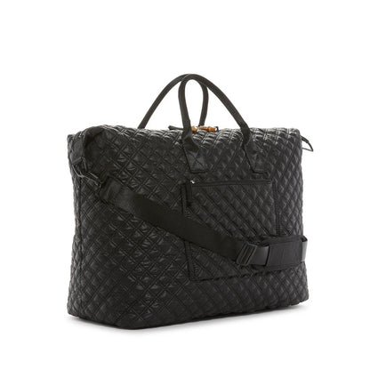 OVERPACKER - BLACK QUILTED DUFFEL (LINED IN PROVENCE)