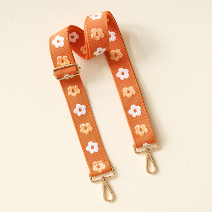 Clear Crossbody Bag + Orange Floral Strap