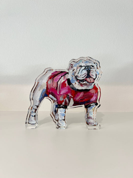 "Bulldog Red Shirt" acrylic shelfie