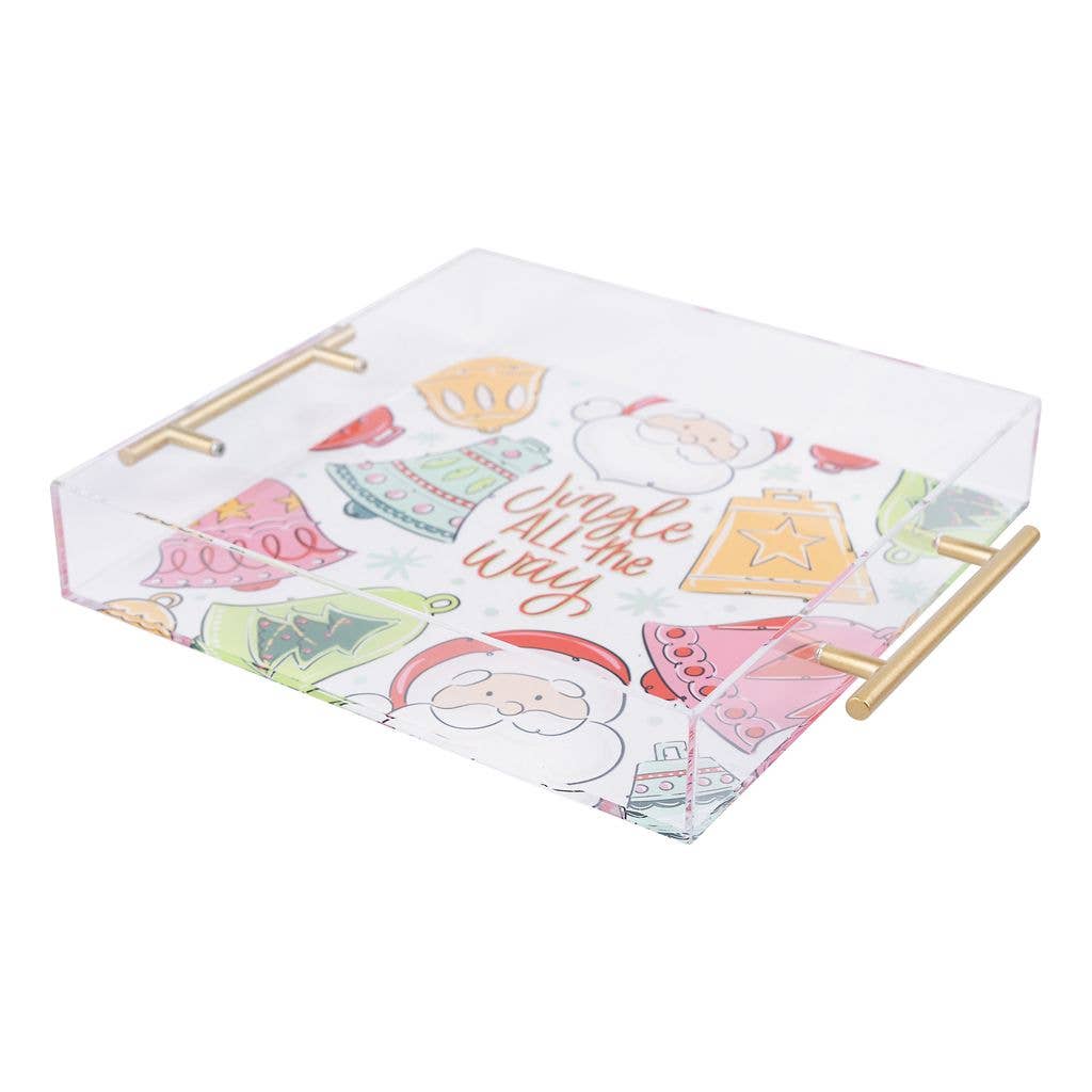 Jingle All the Way Santa Acrylic Tray