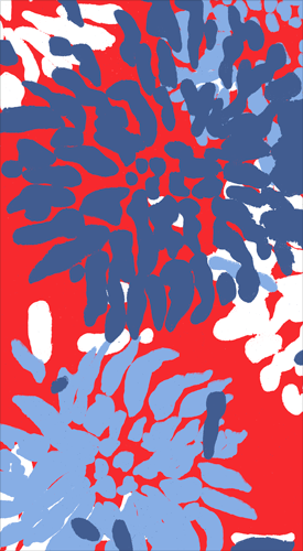 Chrysanthemum Red/white/blue Guest Towel