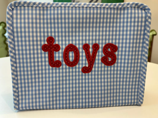 ROADIE LARGE ZIP POUCH-“Toys” appliqué