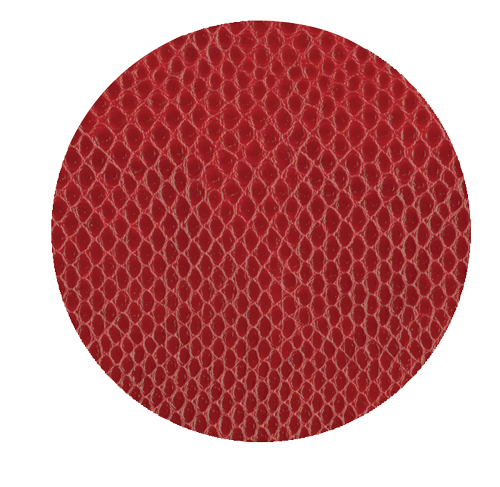 Round Snakeskin Felt-Backed Coasters in Crimson - 8 Per Box