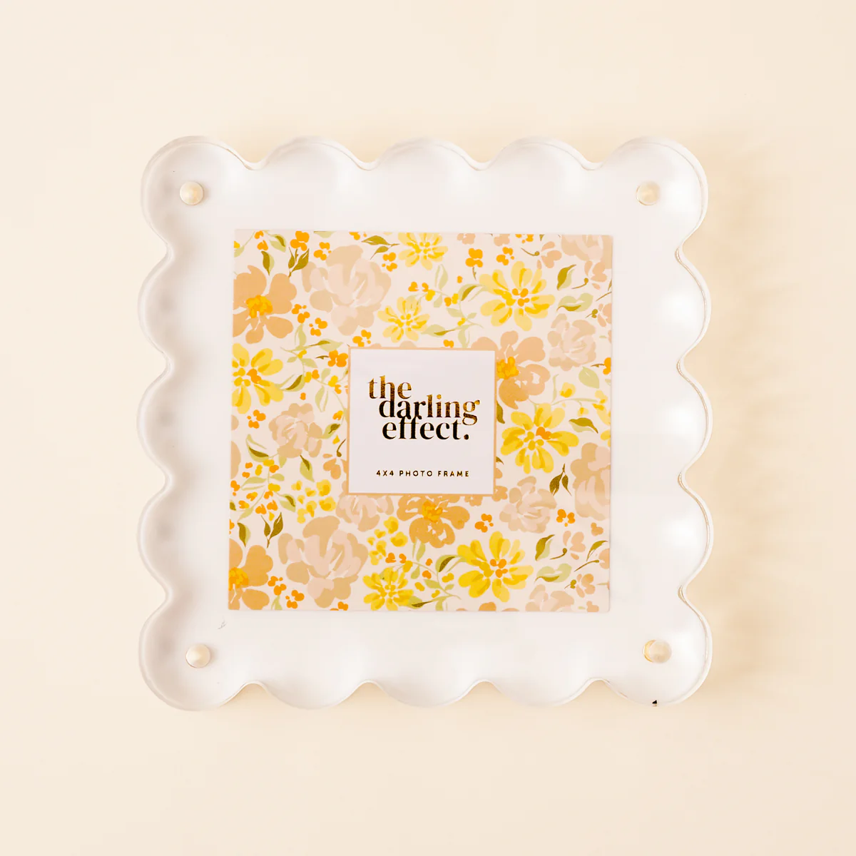 White Square Scalloped Acrylic Frame