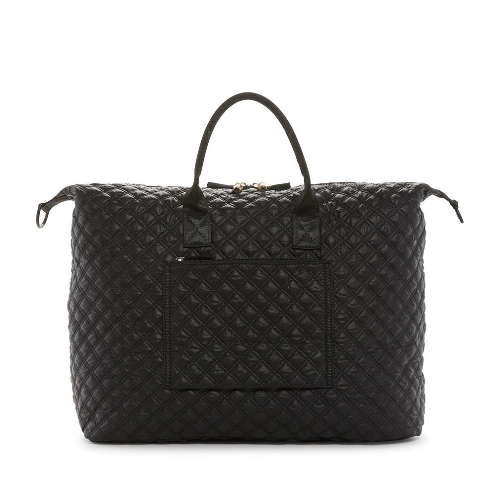 OVERPACKER - BLACK QUILTED DUFFEL (LINED IN PROVENCE)