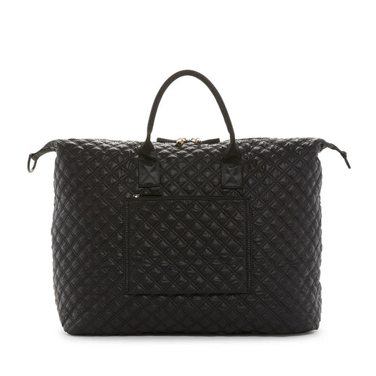 OVERPACKER - BLACK QUILTED DUFFEL (LINED IN PROVENCE)