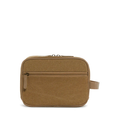 MEN'S KIT CASE - TOILETRY BAG COATED CANVAS HAY