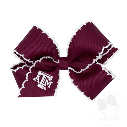 A&M Medium Grosgrain Hair Bow with Moonstitch Edge