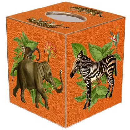 African Obsession Orange Tissue Box Cover