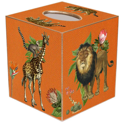 African Obsession Orange Tissue Box Cover