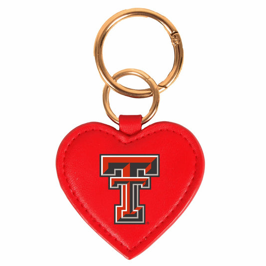 TEXAS TECH RED RAIDERS HEART PURSE CHARM/ KEY RING BY DESDEN