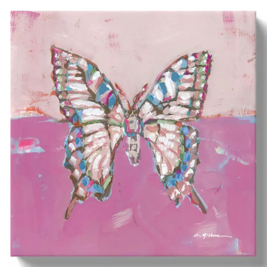 "Butterfly Kisses Ii" Canvas Print 12x12 Canvas Print