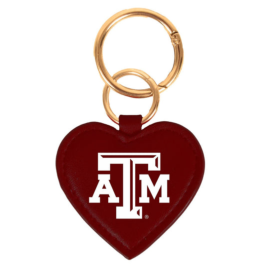 TEXAS A&M AGGIES HEART PURSE CHARM/ KEY RING BY DESDEN