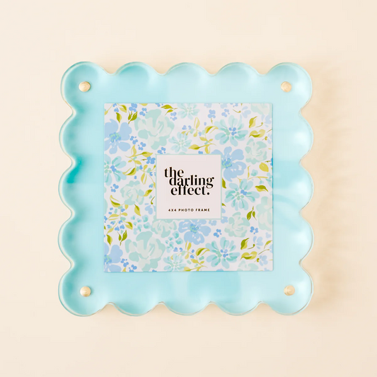 Blue Square Scalloped Acrylic Frame