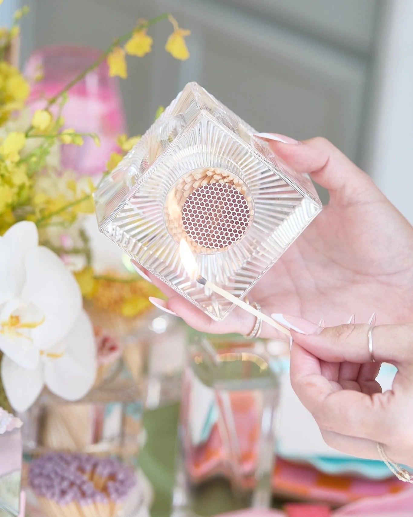 Square Match Striker | Light Pink Matches