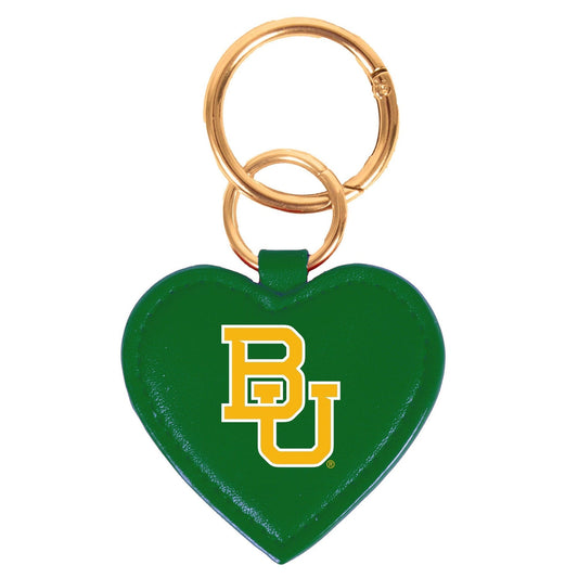 BAYLOR BEARS HEART PURSE CHARM/ KEY RING BY DESDEN
