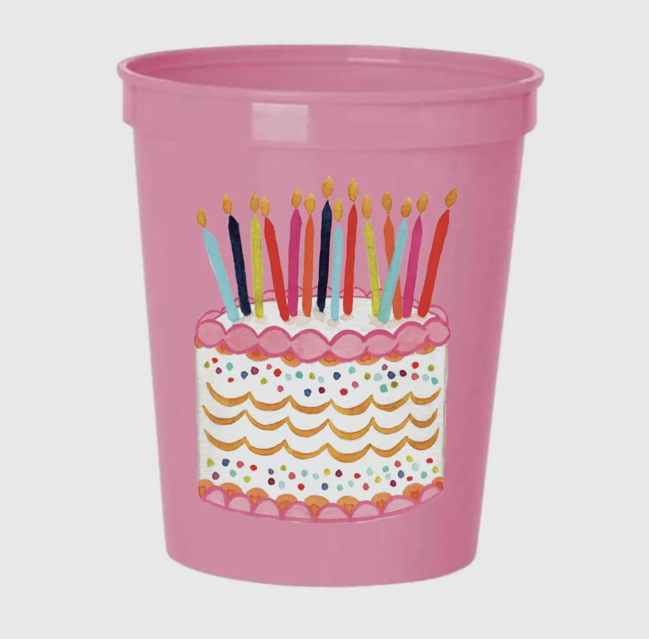 Birthday Cake Pink Stadium Cups