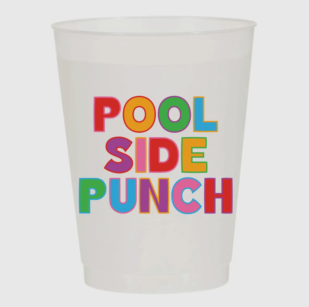 Pool Side Punch Multi Colored Frosted Cups-Pack of 6 Cups