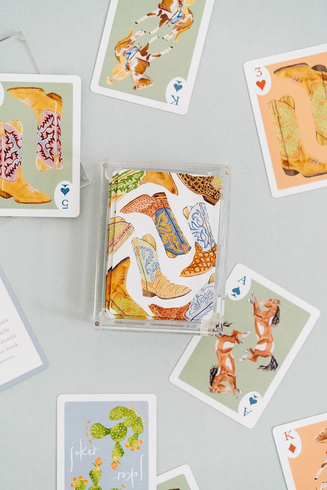 Boot Playing Cards with Acrylic Box