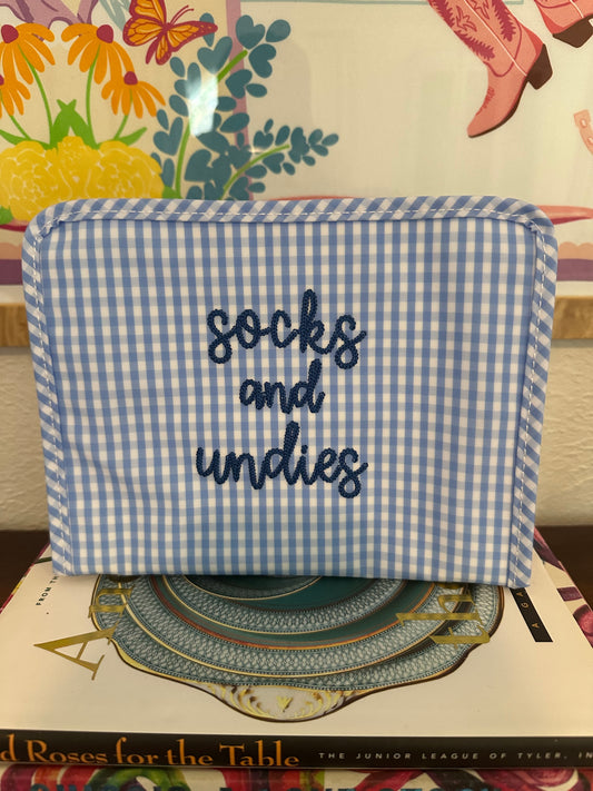 Monogrammed “socks and undies” Medium TRVL Roadie