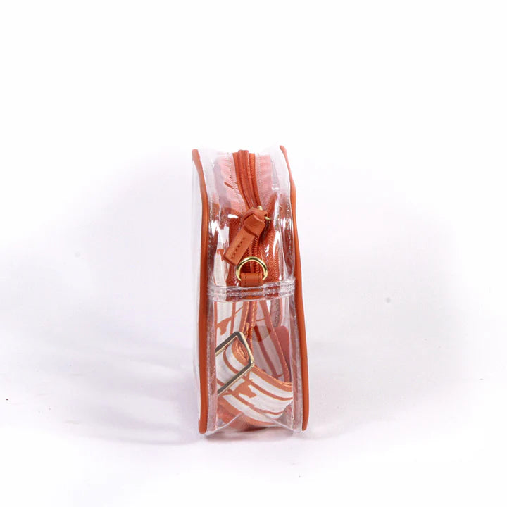BRIDGET CLEAR PURSE- BURNT ORANGE