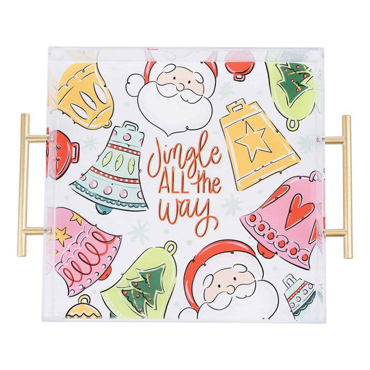 Jingle All the Way Santa Acrylic Tray