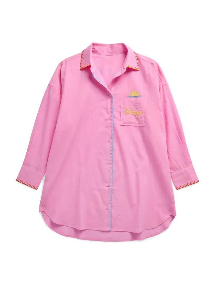 "Vacay/Out of Office" Cover-Up Shirt