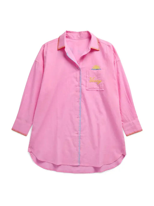 "Vacay/Out of Office" Cover-Up Shirt